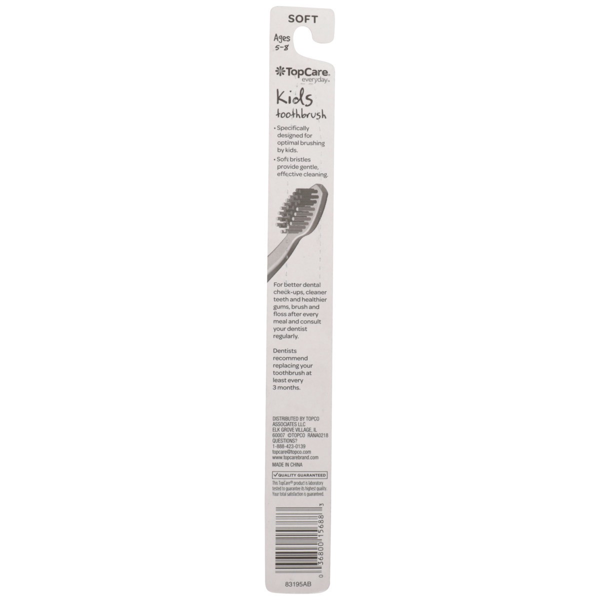 slide 2 of 8, TopCare Youth Size Soft Toothbrush, 1 ct