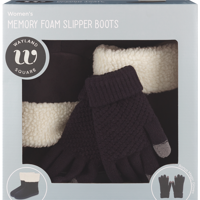 slide 1 of 1, WAYLAND SQUARE Mf Women Slipper With Gloves, 1 ct