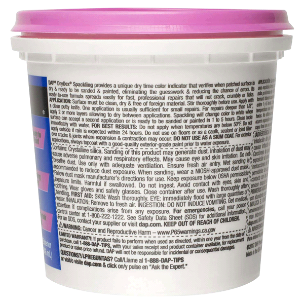 slide 8 of 9, DAP DRYDEX Dry Time Indicator Spackling - Pink/White, 1 qt
