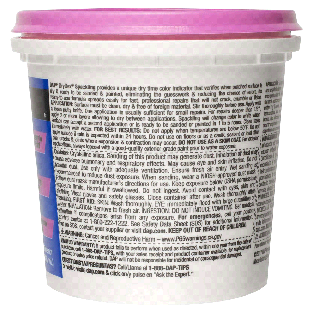 slide 7 of 9, DAP DRYDEX Dry Time Indicator Spackling - Pink/White, 1 qt