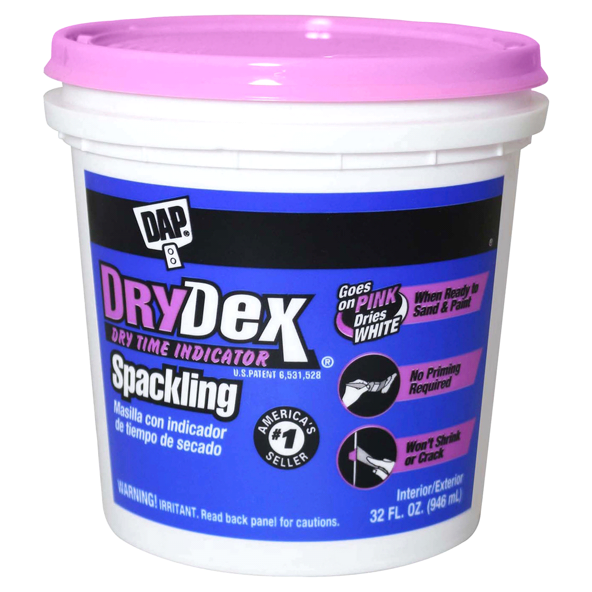 slide 1 of 9, DAP DRYDEX Dry Time Indicator Spackling - Pink/White, 1 qt