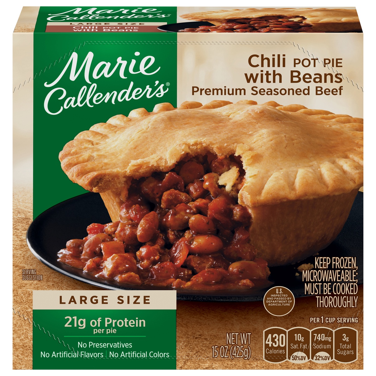 slide 1 of 1, Marie Callender's Chili Pot Pie With Beans, 15 oz