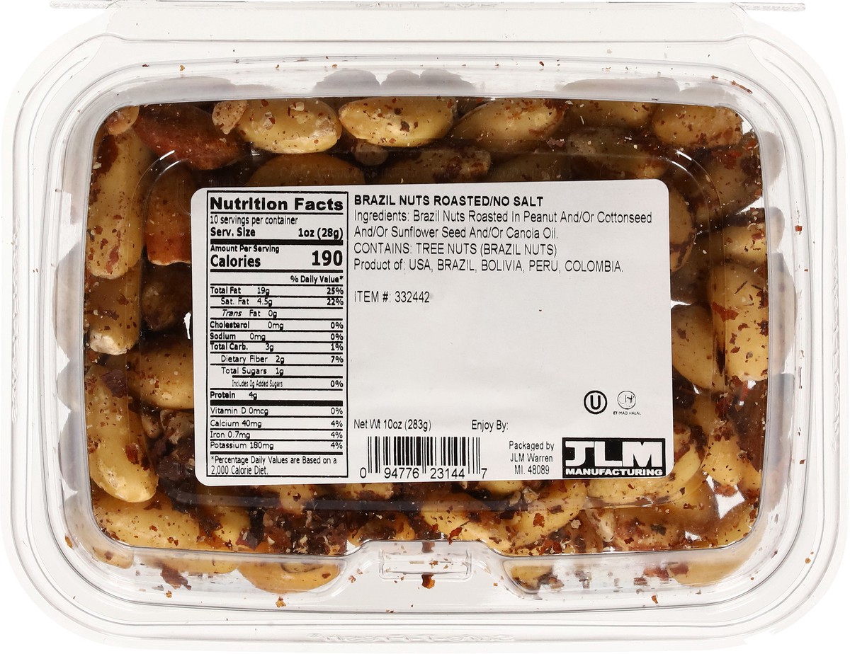 slide 11 of 13, JLM Manufacturing Roasted No Salt Brazil Nuts 10 oz, 10 oz