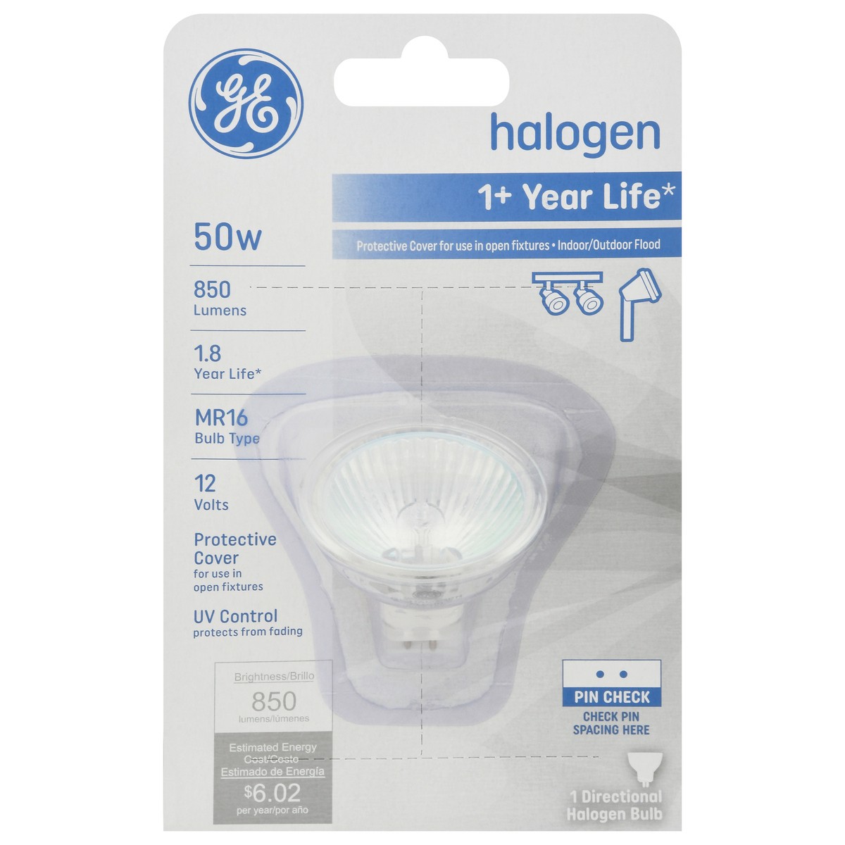 slide 1 of 12, GE 50 Watts Indoor/Outdoor Flood Directional Halogen Bulb 1 ea, 1 ct