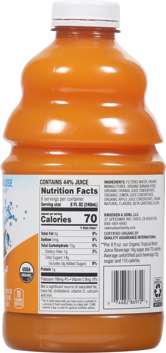 slide 8 of 9, R.W. Knudsen Organic Tropical Blend Juice Beverage - 48 fl oz, 48 fl oz