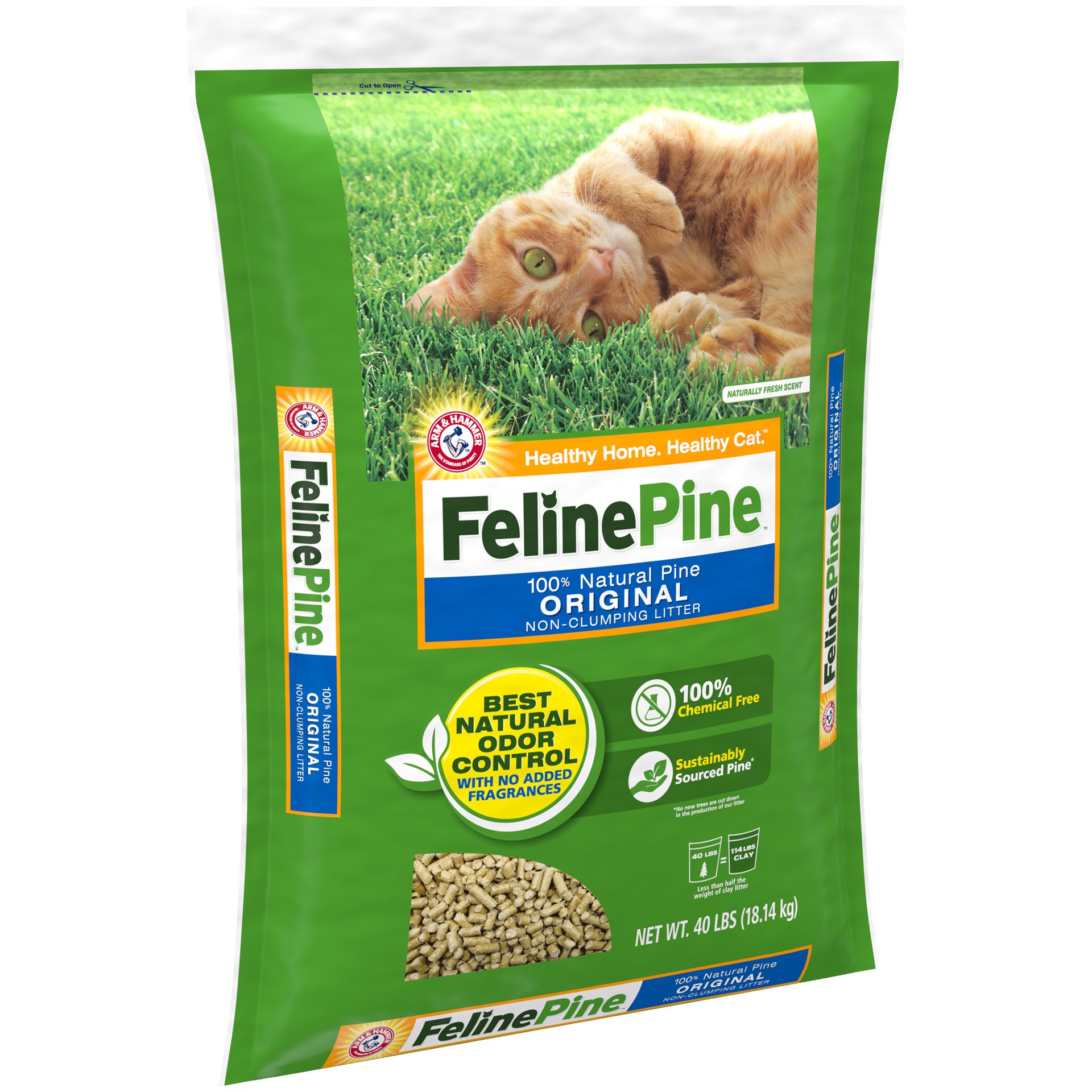 slide 2 of 5, Feline Pine Original Cat Litter, 40 lb, 40 lb