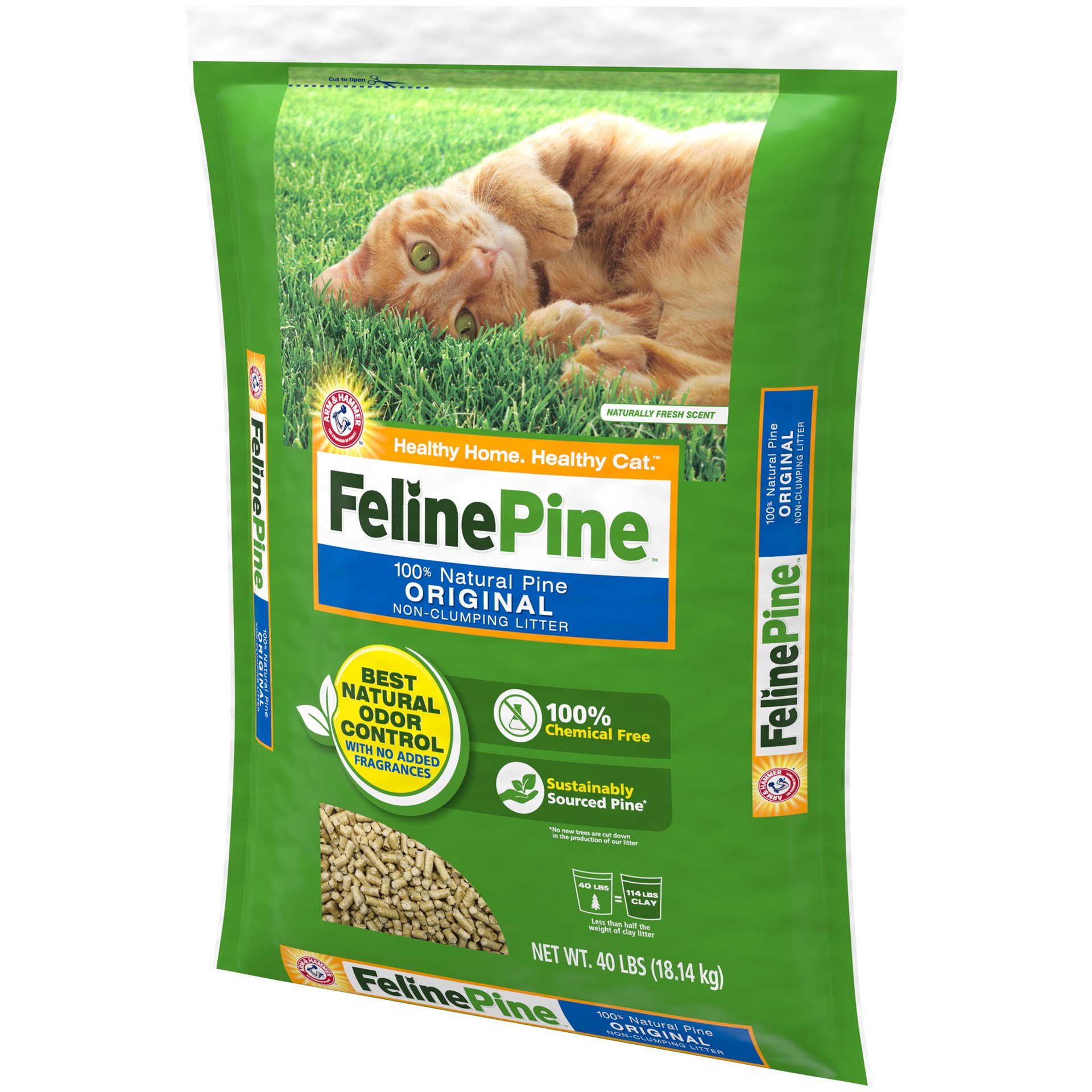 slide 2 of 5, Feline Pine Original Cat Litter, 40 lb, 40 lb