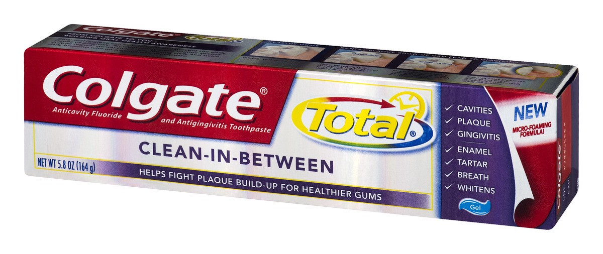 slide 5 of 9, Colgate Total Anticavity Fluoride Toothpaste Clean-In-Between Gel, 5.8 oz