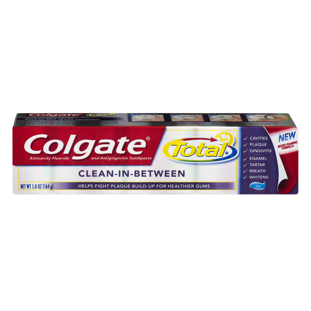 slide 1 of 9, Colgate Total Anticavity Fluoride Toothpaste Clean-In-Between Gel, 5.8 oz