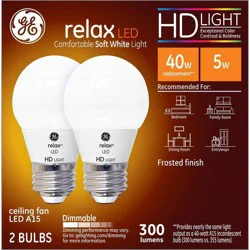 GE Relax soft white hd 40watt equivalent a15 ceiling fan frost bulb LED