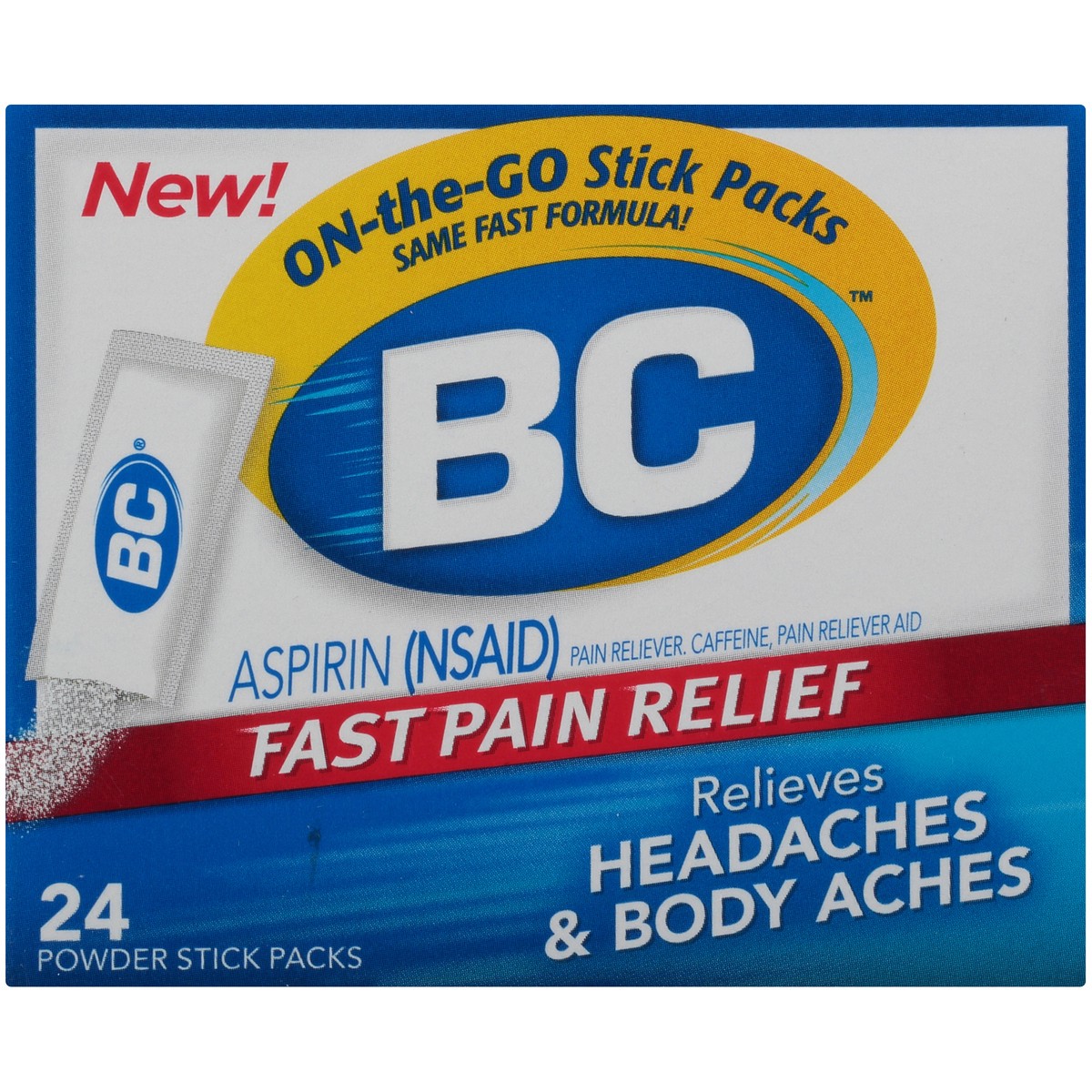 slide 7 of 10, BC Powder Original Strength Pain Reliever, Aspirin Dissolve Packs, 24 Count, 24 ct