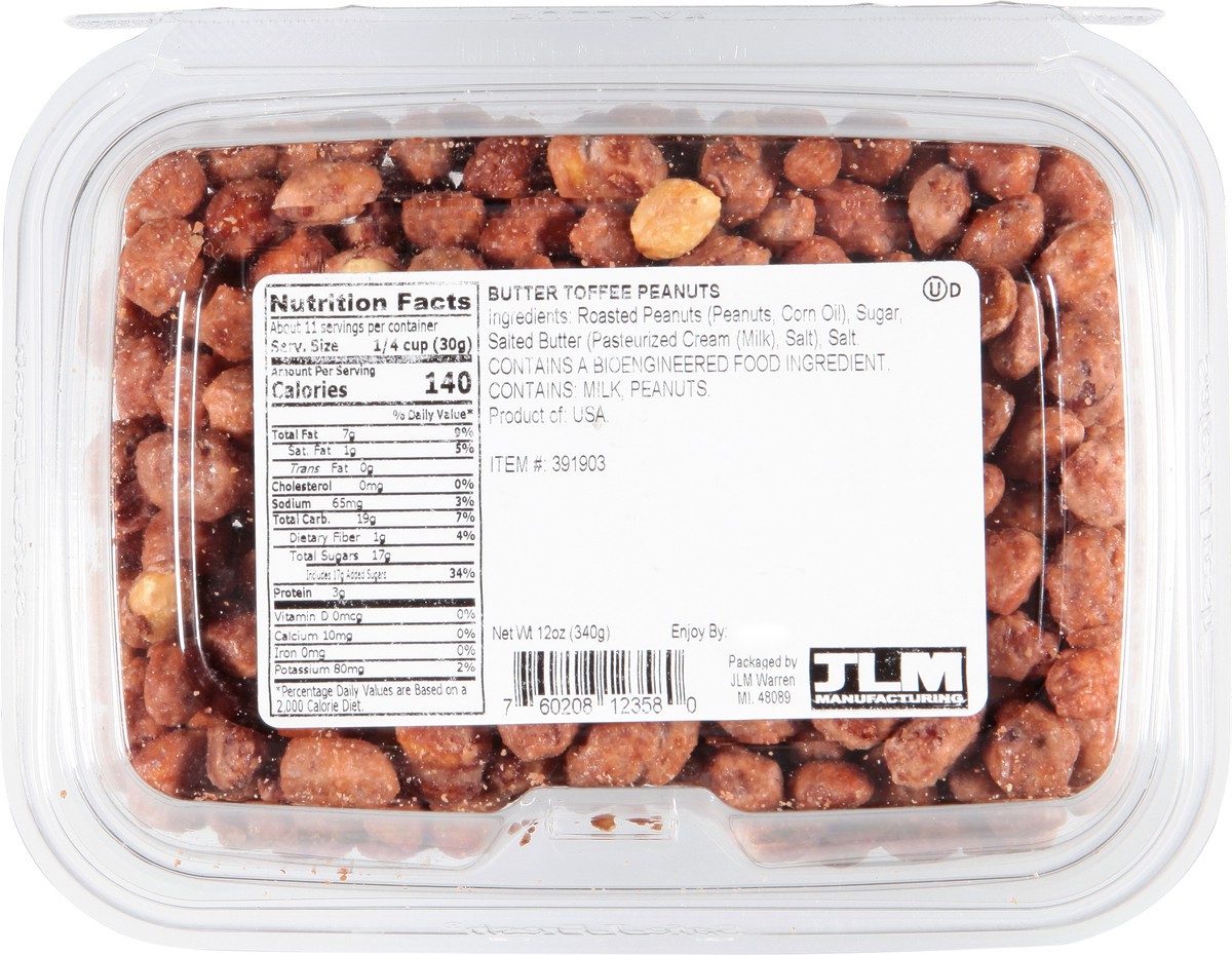 slide 13 of 13, JLM Manufacturing Butter Toffee Peanuts 12 oz, 12 oz