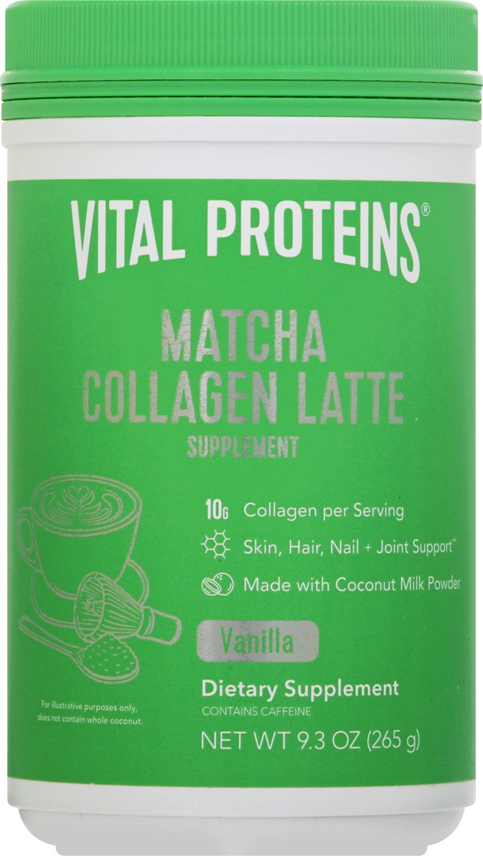 slide 2 of 9, Vital Proteins Vanilla Matcha Collagen Latte 9.3 oz, 9.3 oz