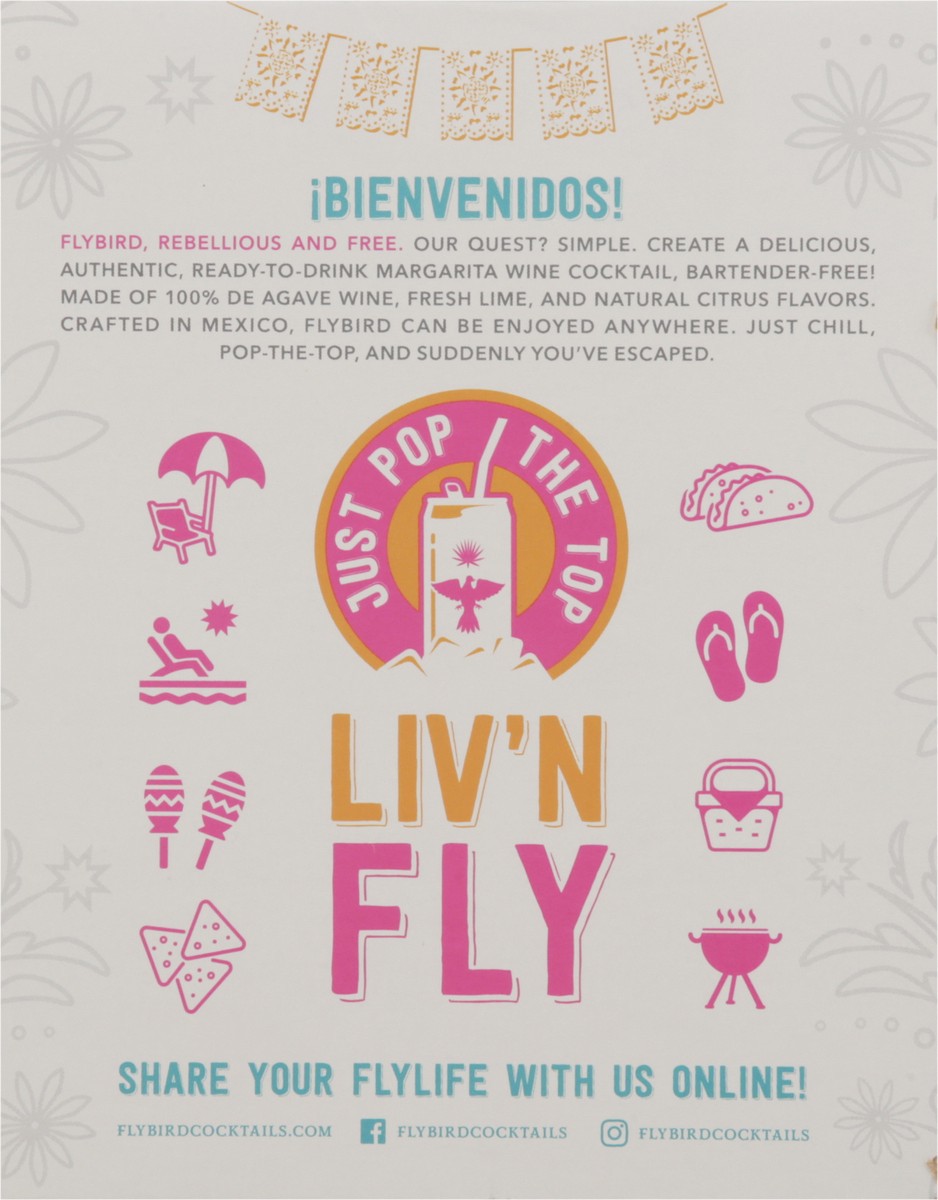 slide 2 of 11, Flybird Margarita Strawberry Wine Cocktail 4 - 250 mL Cans, 1 ct