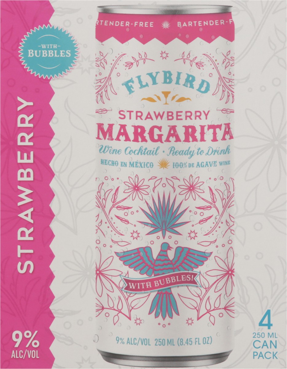 slide 7 of 11, Flybird Margarita Strawberry Wine Cocktail 4 - 250 mL Cans, 1 ct