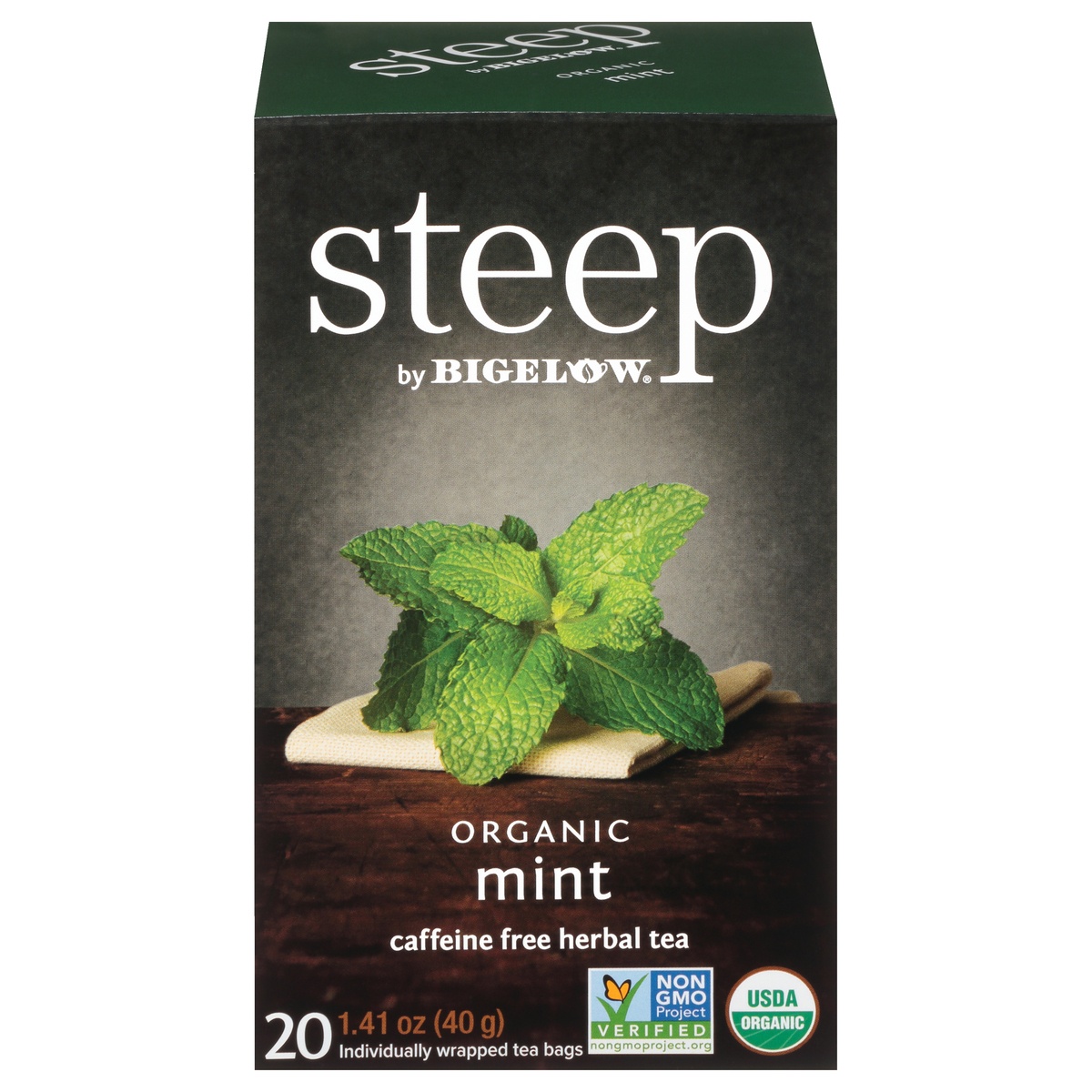 slide 1 of 1, Bigelow Herbal Tea, Mint, Caffeine Free, Organic, Tea Bags - 20 ct, 20 ct