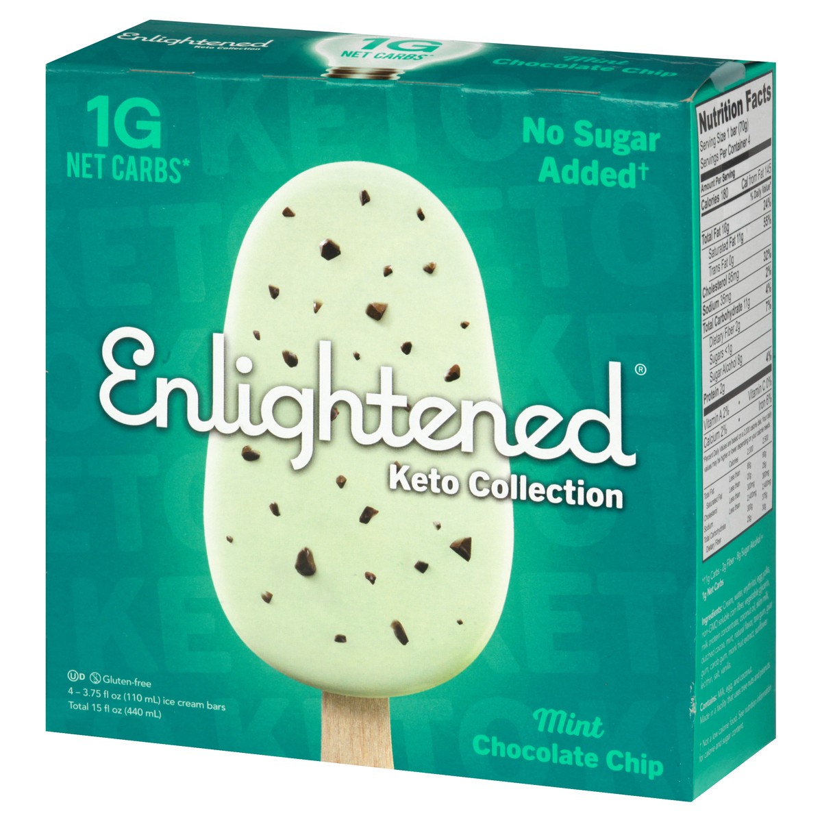 slide 3 of 11, Enlightened Keto Collection Mint Chocolate Chip Ice Cream Bars, 4 ct