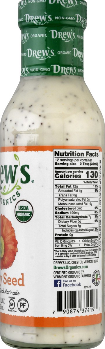 slide 8 of 13, Drew's Organics Drew's All Natural Poppy Seed Dressing, 12 fl oz