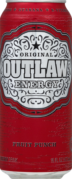 slide 1 of 1, Outlaw Energy Drink Fruit Punch, 16 fl oz