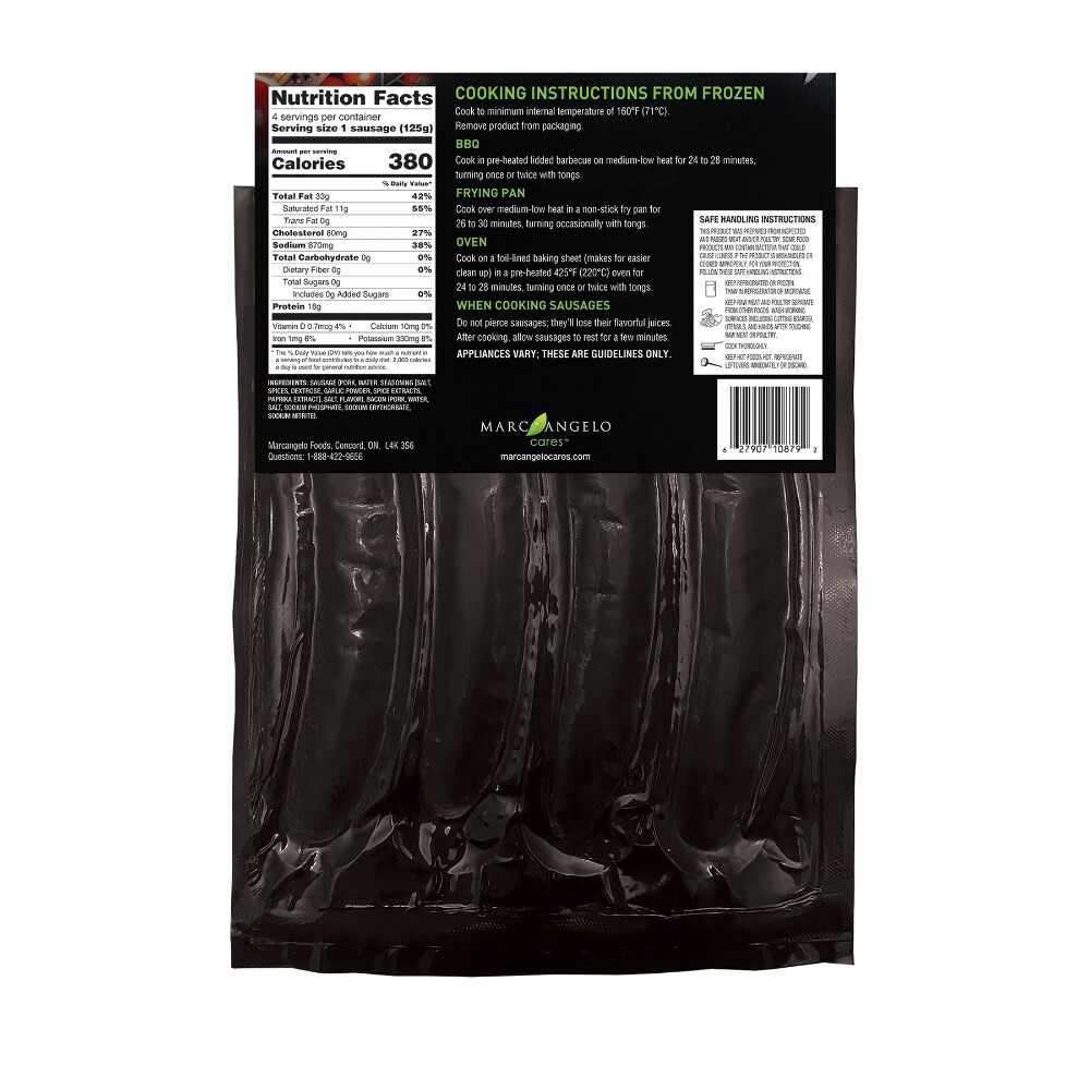 slide 2 of 2, Marcangelo Bacon Twister Sweet Italian Pork Jumbo Sausages, 4 ct