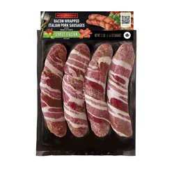 MarcAngelo Bacon Twister Sweet Italian Pork Jumbo Sausages, 4 ct
