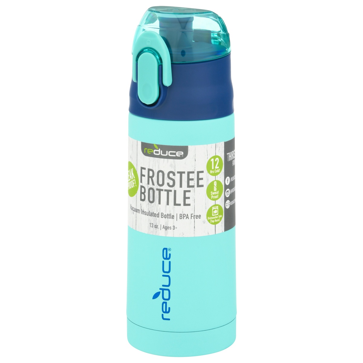 slide 3 of 8, Reduce Insulated Frostee Water Bottle, Mint, 13 oz