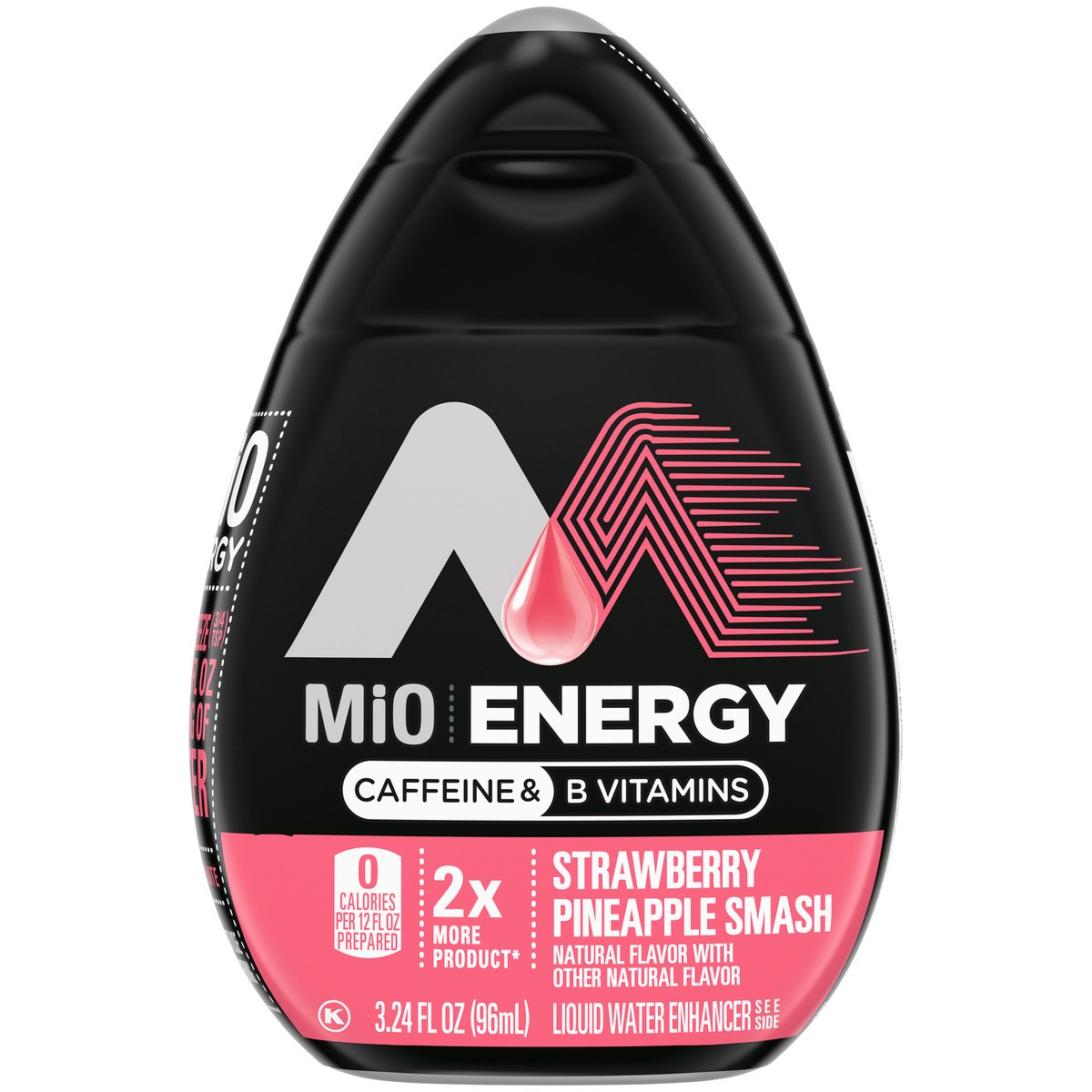 slide 8 of 13, MiO Strawberry Pineapple Smash Liquid Water Enhancer Drink Mix with Caffeine & B Vitamins with 2X More, 3.24 fl. oz. Bottle, 3.24 fl oz