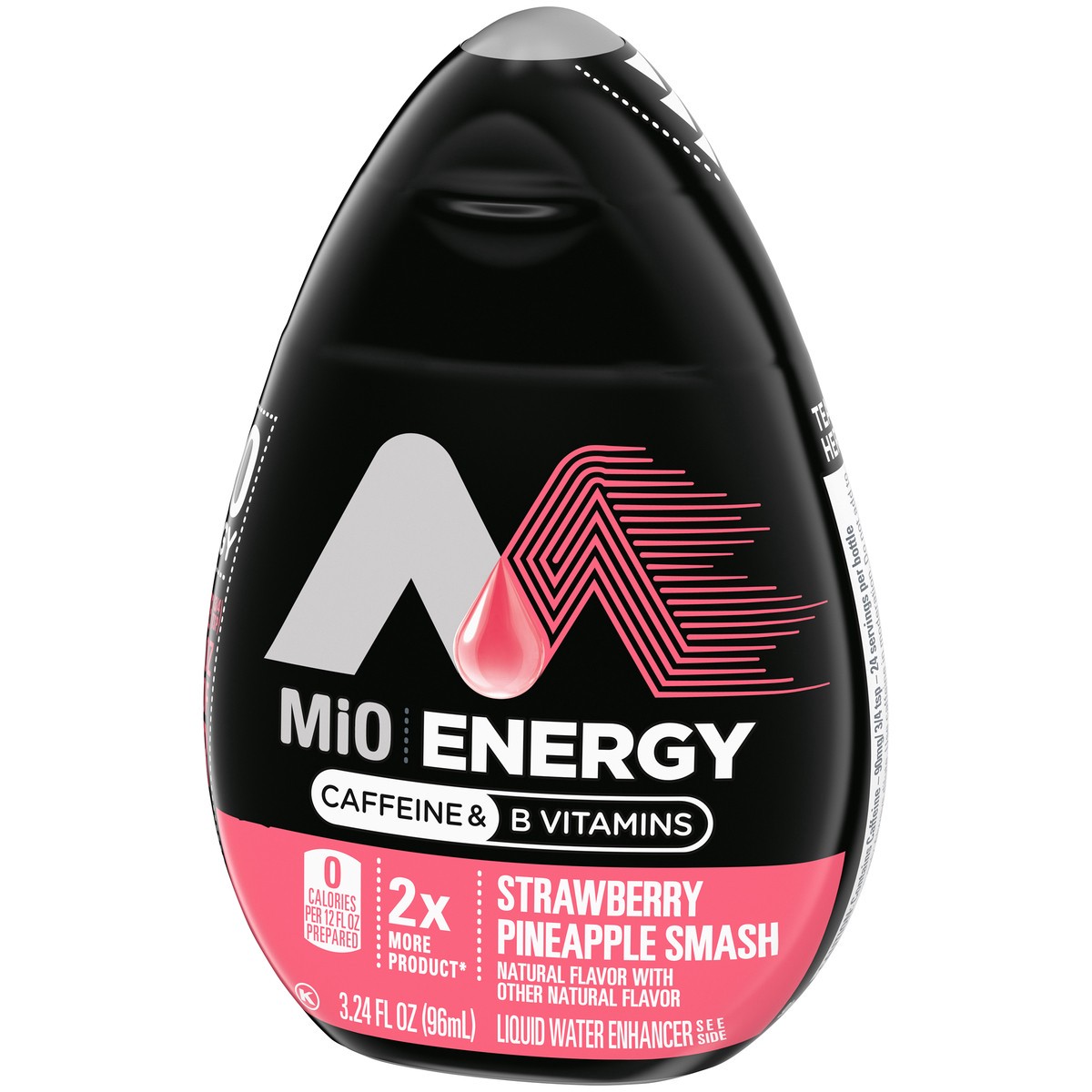 slide 13 of 13, MiO Strawberry Pineapple Smash Liquid Water Enhancer Drink Mix with Caffeine & B Vitamins with 2X More, 3.24 fl. oz. Bottle, 3.24 fl oz