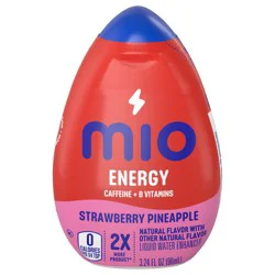 MiO Strawberry Pineapple Smash Liquid Water Enhancer Drink Mix with Caffeine & B Vitamins with 2X More, 3.24 fl. oz. Bottle
