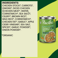 slide 8 of 9, Pacific Foods Organic Lightly Salted Chicken and Wild Rice Soup, 16.3 oz