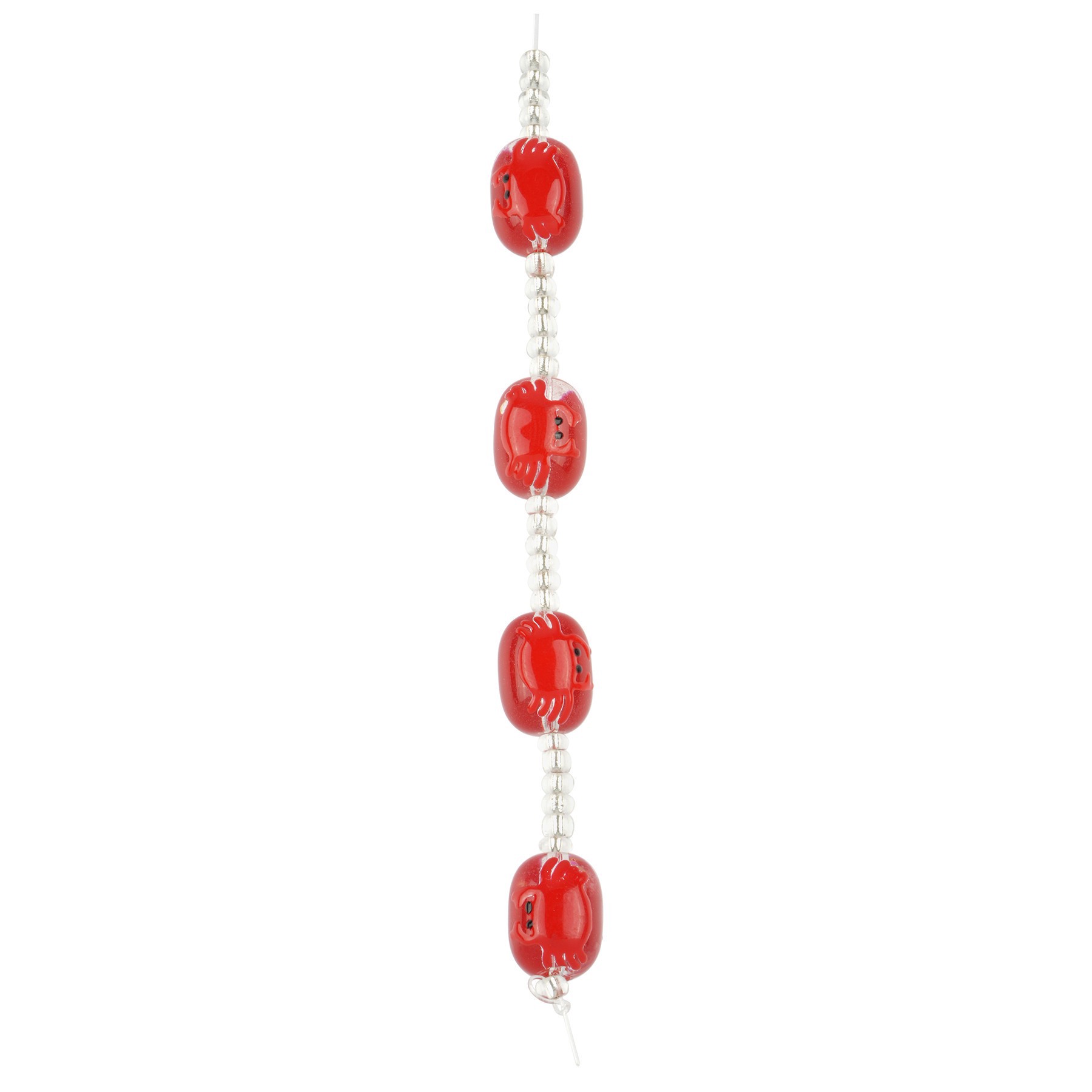 slide 2 of 3, Red Crab Painted Glass Beads By Bead Landing, 15mm x 11mm