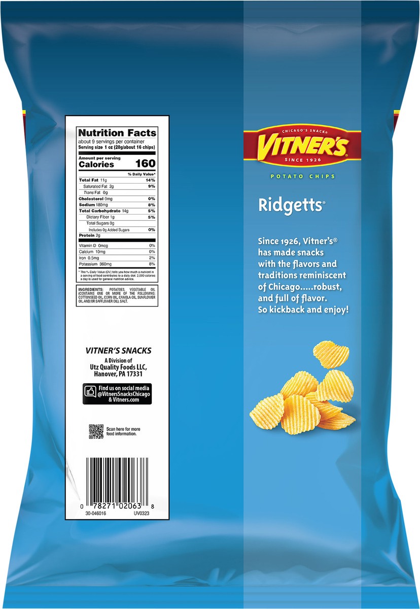 slide 2 of 7, Vitner's 8.5 oz Ridgett Potato Chip, 8.5 oz