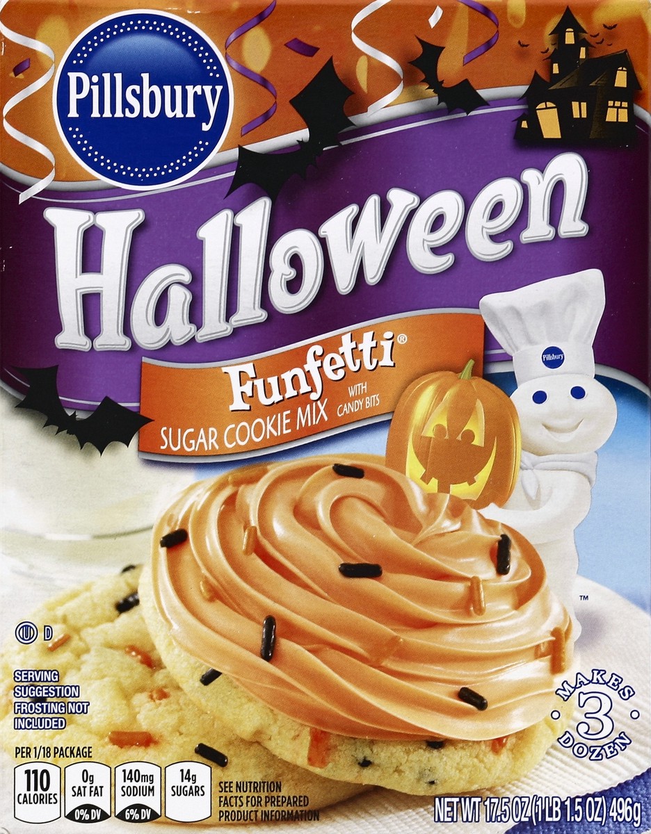 slide 2 of 6, Pillsbury Halloween Funfetti Sugar Cookie Mix, 17.5 oz