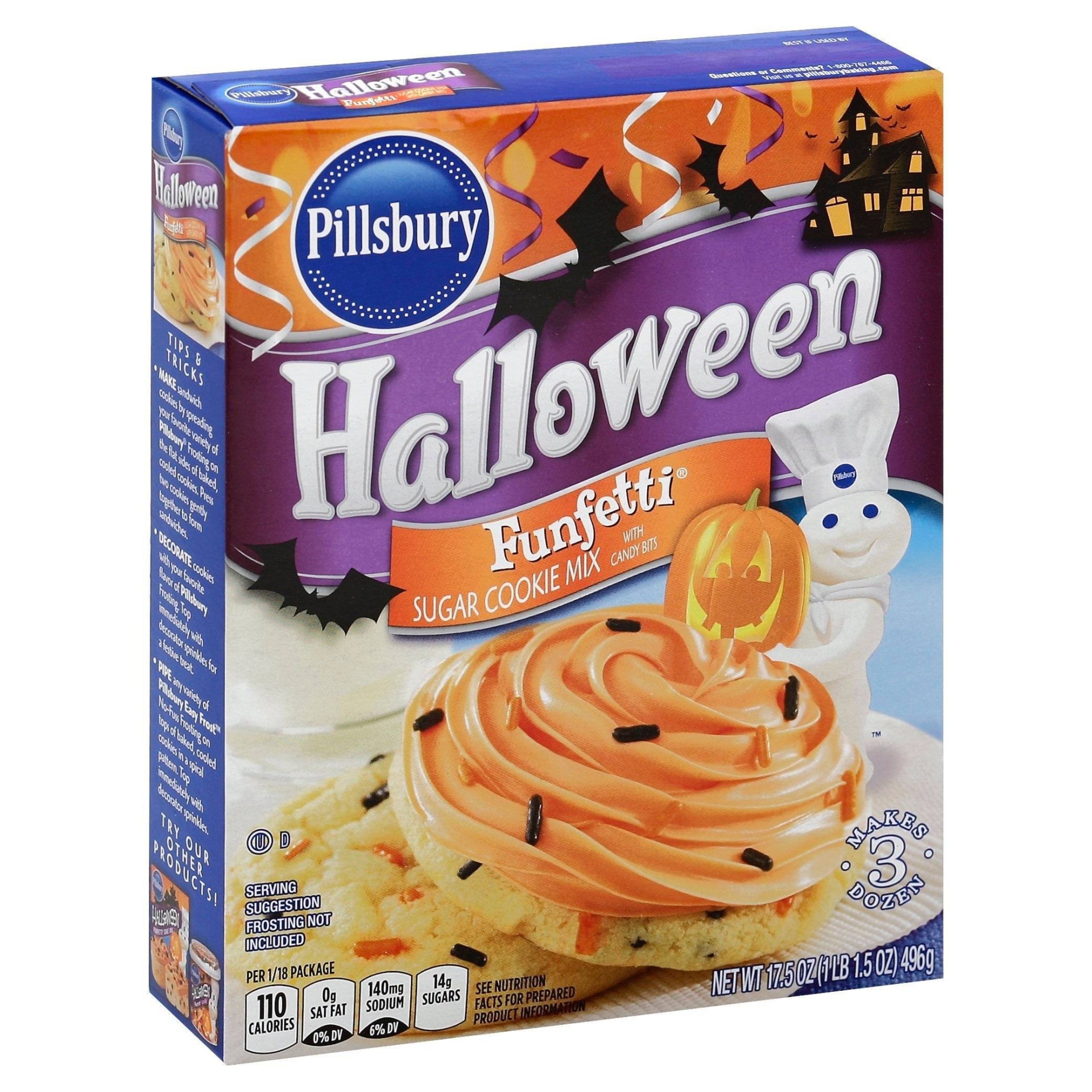 slide 1 of 6, Pillsbury Halloween Funfetti Sugar Cookie Mix, 17.5 oz