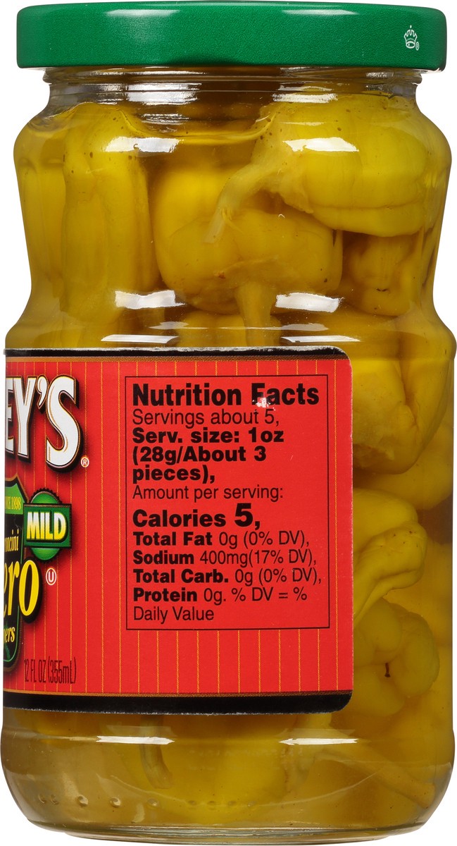 slide 6 of 12, Trappey's Mild Golden Greek Pepperoncini Tempero Peppers 12 fl oz, 12 oz