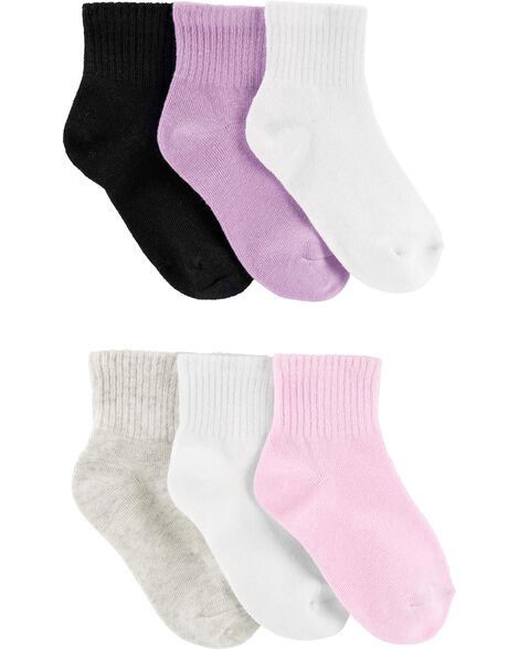 slide 1 of 2, Carter's Carters Kid 6-Pack Crew Socks Multi 4-7, 1 ct