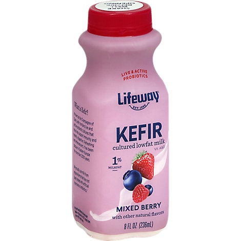 slide 1 of 1, Lifeway Foods Low Fat Mixed Berry Kefir, 8 oz