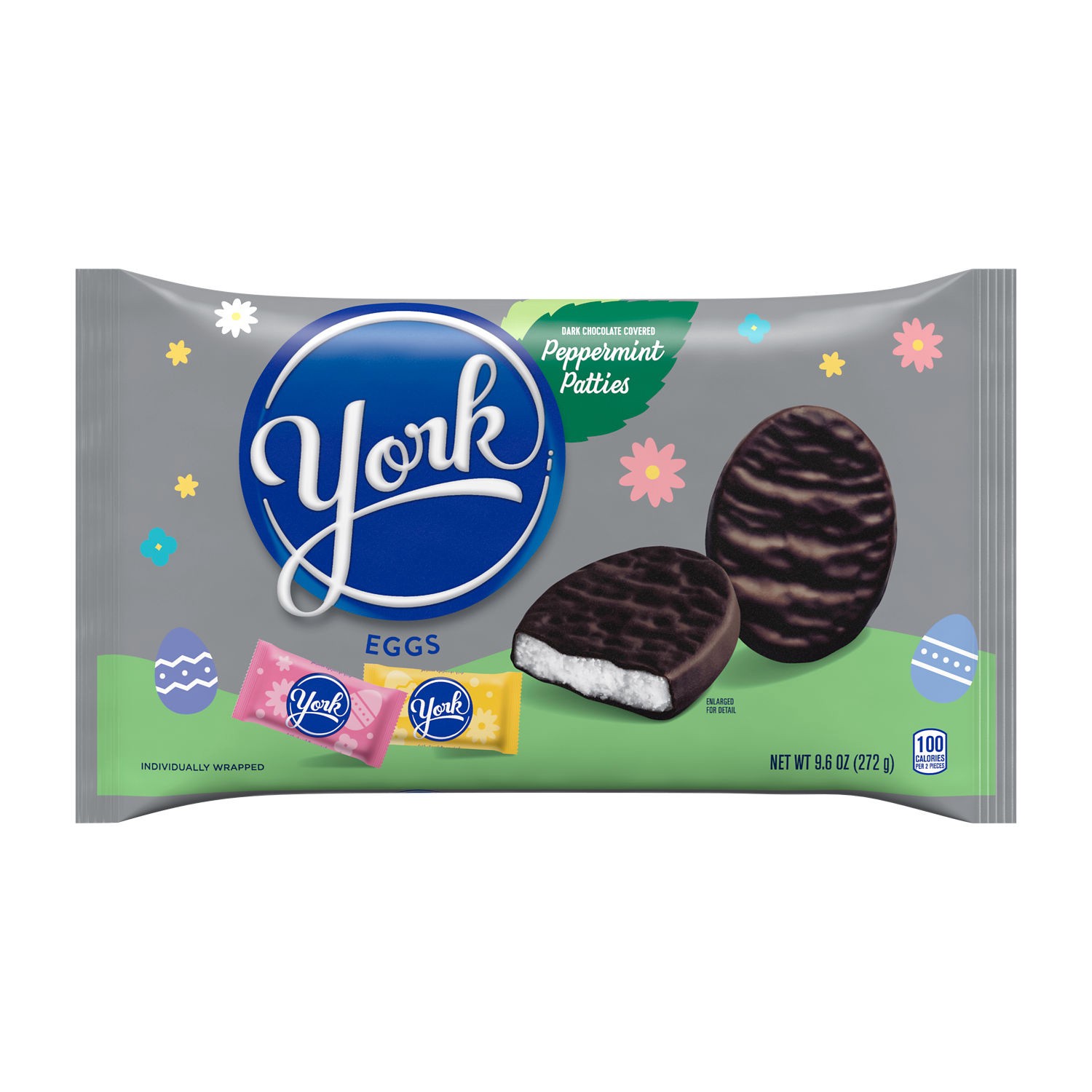 slide 1 of 1, York Dark Chocolate Peppermint Patties Eggs, Easter Candy Bag, 9.6 oz, 9.6 oz