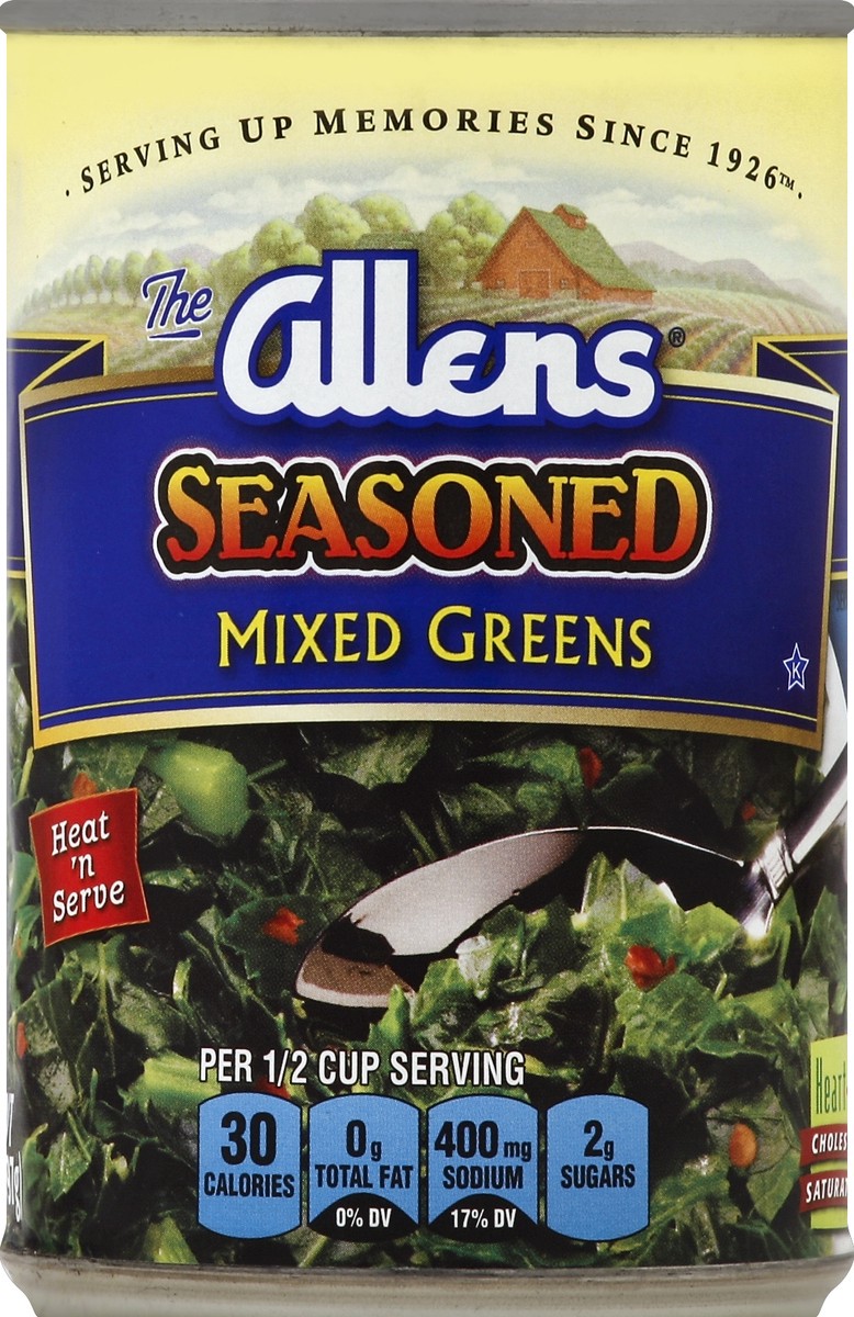 slide 2 of 2, Allens Seasoned Mixed Greens, 14 oz