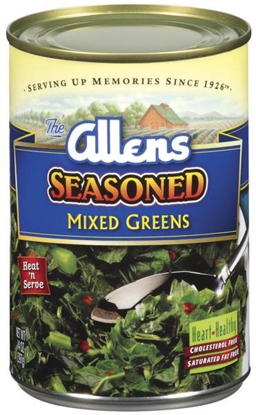 slide 1 of 2, Allens Seasoned Mixed Greens, 14 oz