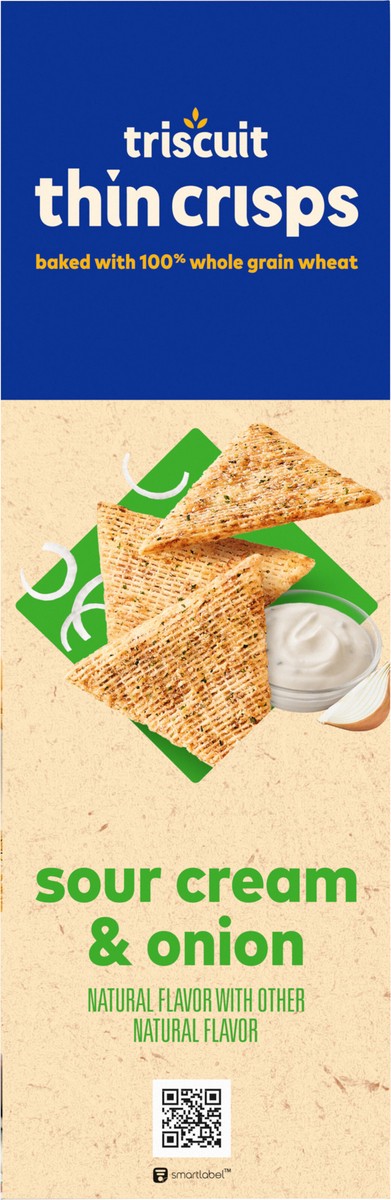 slide 7 of 13, Triscuit Thin Crisps Sour Cream & Onion Whole Grain Wheat Crackers, Lunch Snacks, Snack Crackers, 7.1 oz, 7.1 oz