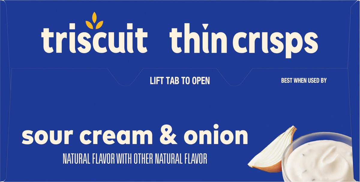 slide 3 of 13, Triscuit Thin Crisps Sour Cream & Onion Whole Grain Wheat Crackers, Lunch Snacks, Snack Crackers, 7.1 oz, 7.1 oz