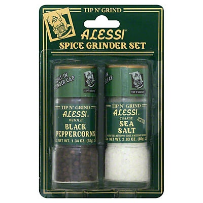 slide 1 of 1, Alessi Spice Grinder Set Sea Salt and Black Peppercorns, 2 ct