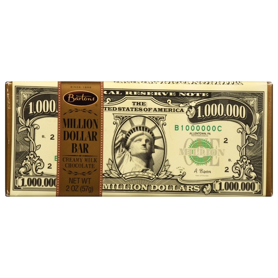 slide 1 of 1, Barton's Million Dollar Bar Milk Chocolate, 2 oz