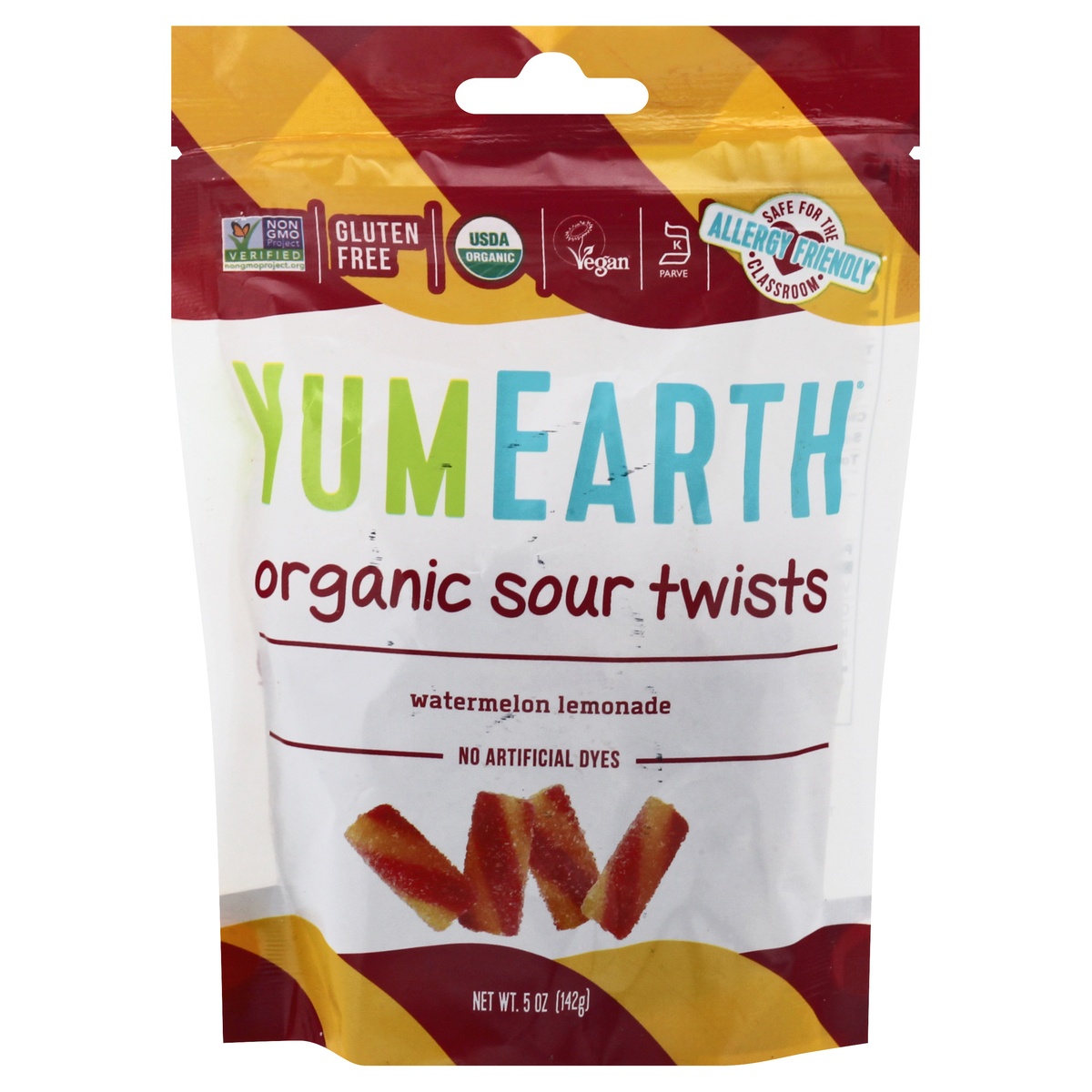 slide 1 of 1, YumEarth Watermelon Lemonade Sour Twists, 5 oz