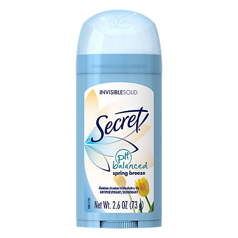 slide 1 of 1, Secret Antiperspirant & Deodorant Invisible Solid Spring Breze, 2.6 oz