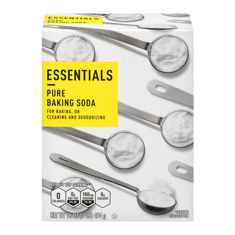 slide 1 of 1, Essentials Baking Soda Pure, 16 oz