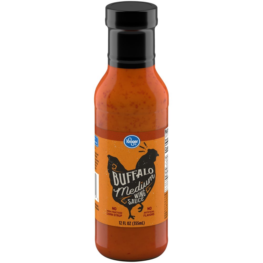 slide 1 of 5, Kroger Medium Buffalo Wing Sauce, 12 fl oz