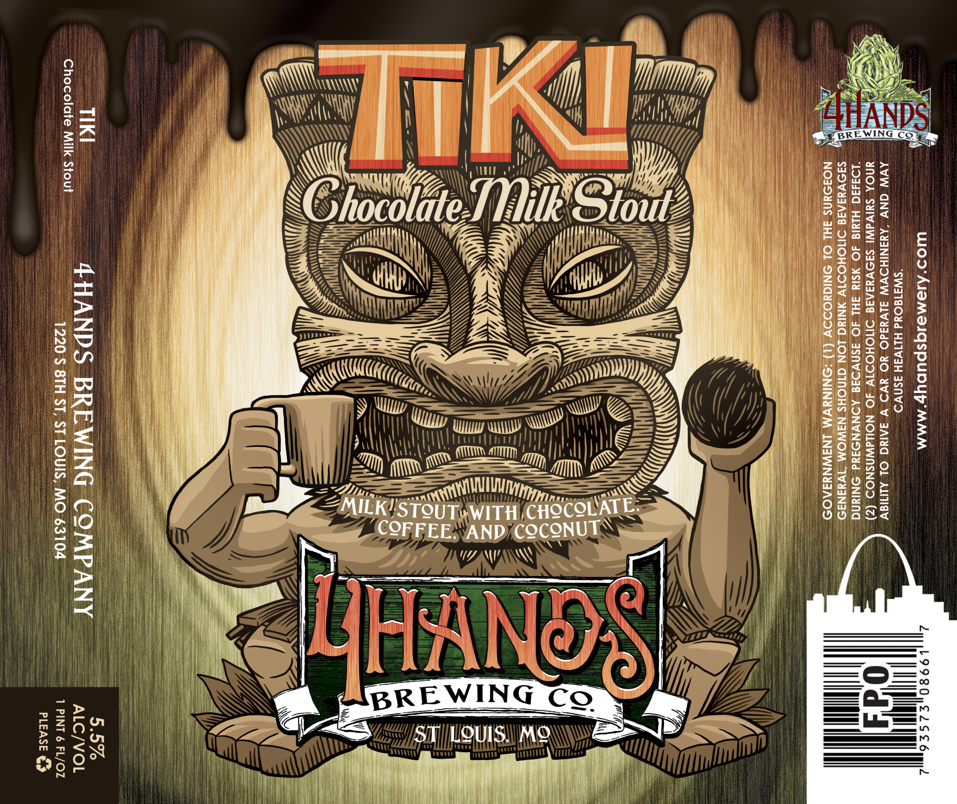 slide 1 of 1, 4 Hands Brewing Co. Tiki Milk Stout Variety Pack, 1 ct