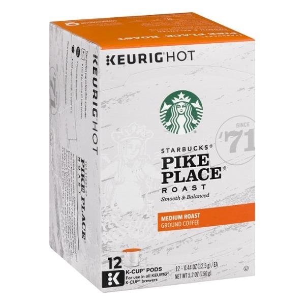 slide 1 of 1, Starbucks Pike Place Medium Roast K-Cup Pods - 12 ct, 12 ct